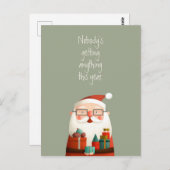 Niemand die iets krijgt van de kerstman Funny Quot Briefkaart (Voorkant / Achterkant)