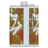 "Niemand die je kent" fles met vinylwikkel Heupfles (Achterkant)