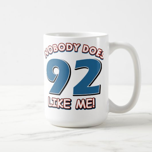 Niemand doet 92 zoals ik! koffiemok (Rechts)