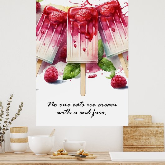 Niemand eet ijs met een droevig poster (Keuken)