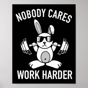 Niemand geeft meer om werken - Fitness Bunny Worko Poster