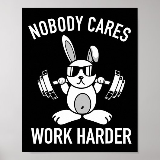 Niemand geeft meer om werken - Fitness Bunny Worko Poster (Voorkant)