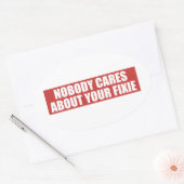 Niemand geeft om je fixie ovale sticker (Envelop)