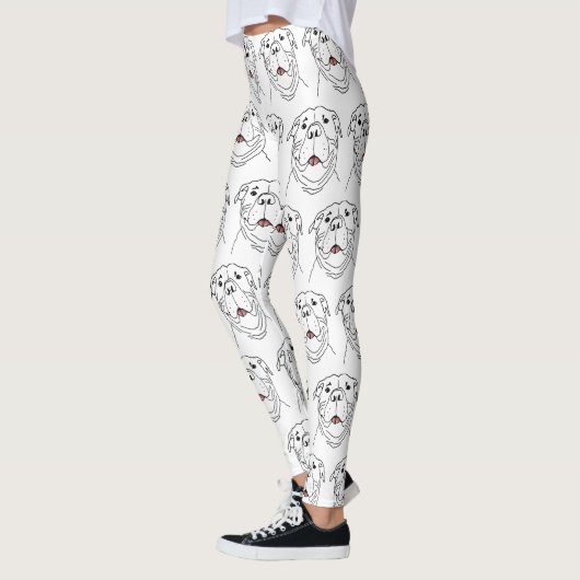 Niemand glimlacht als een pitbull Dog Fun Art Leggings (Links)