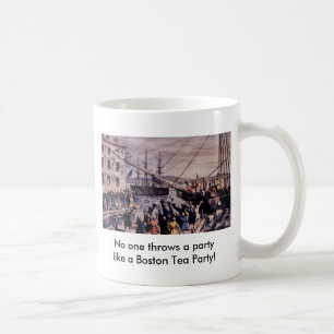 Niemand gooit een feest als een Boston Tea Party. Koffiemok