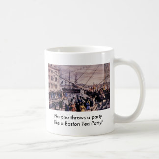 Niemand gooit een feest als een Boston Tea Party. Koffiemok