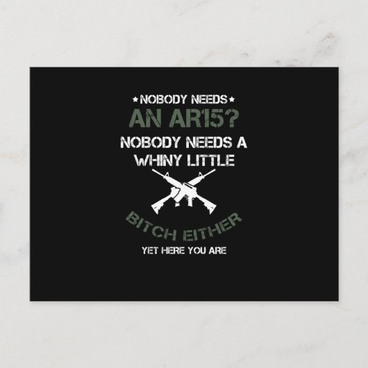 Niemand heeft een AR15-Pistool nodig Feestdagenkaart (Voorkant)