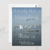 Niemand heeft een Monopoly of Wisdom Briefkaart (Voorkant / Achterkant)