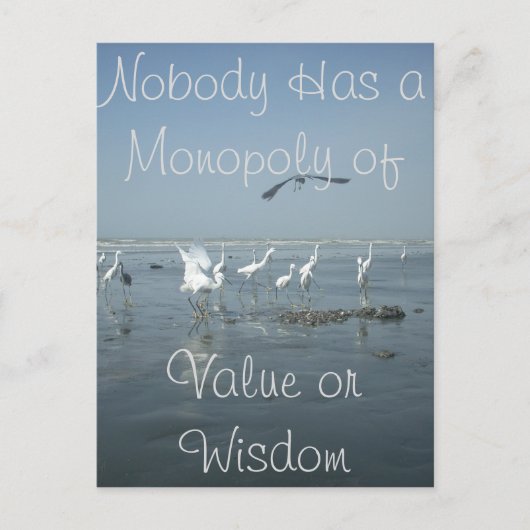 Niemand heeft een Monopoly of Wisdom Briefkaart (Voorkant)