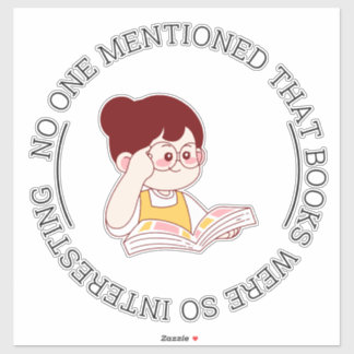 "NIEMAND HEEFT GEMELD DAT BOEKEN ZO INTERESSANT WA STICKER
