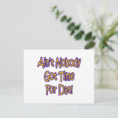 Niemand heeft tijd voor dat! briefkaart (Staand voorkant)