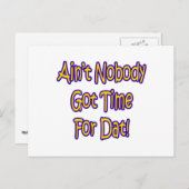 Niemand heeft tijd voor dat! briefkaart (Voorkant / Achterkant)