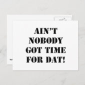 Niemand heeft tijd voor dat! briefkaart (Voorkant / Achterkant)