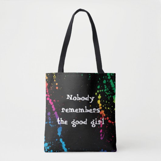 [Niemand herinnert zich goed meisje] Verf Splatter Tote Bag (Voorkant)