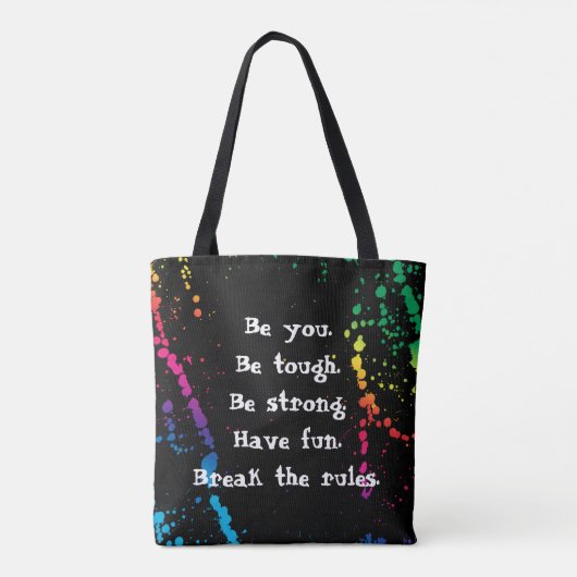 [Niemand herinnert zich goed meisje] Verf Splatter Tote Bag (Achterkant)
