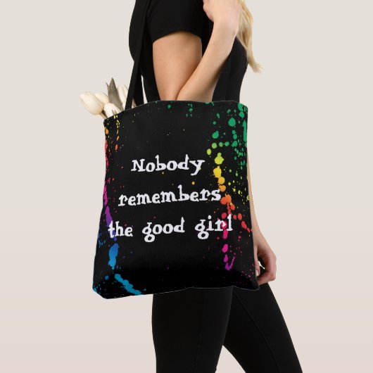 [Niemand herinnert zich goed meisje] Verf Splatter Tote Bag (Dichtbij)