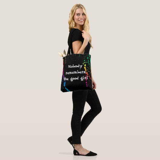 [Niemand herinnert zich goed meisje] Verf Splatter Tote Bag (Op model)