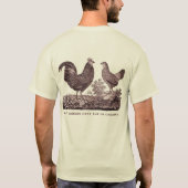 Niemand hier, maar wij kippen. Ontwerp op rug T-shirt (Achterkant)