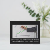 Niemand hier weet wat ze doen briefkaart (Staand voorkant)