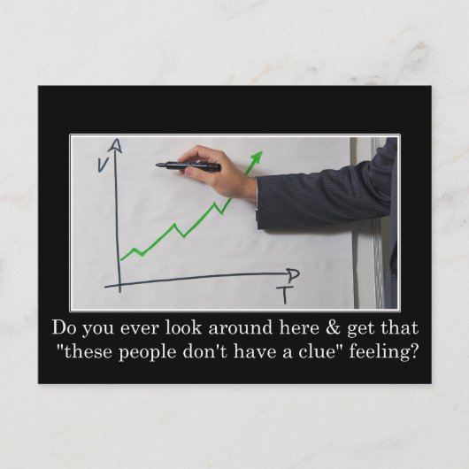 Niemand hier weet wat ze doen briefkaart (Voorkant)