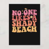 Niemand houdt van een schaduwrijke strand groovy uitnodiging briefkaart (Voorkant)