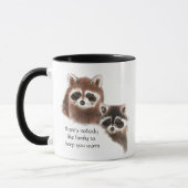 Niemand houdt van familie, Cute Raccoon Animal Mok (Links)