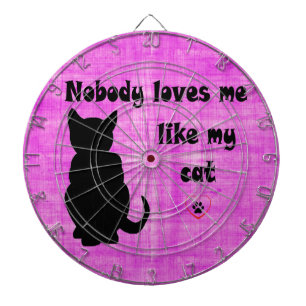 Niemand houdt van mij als mijn kat dartbord