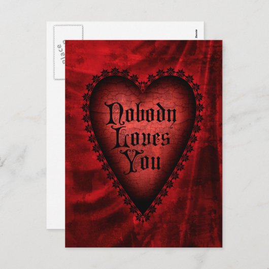 Niemand houdt van u Gotisch Valentijn Feestdagenkaart (Voorkant / Achterkant)