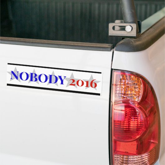 Niemand in 2016 bumpersticker (Op Truck)