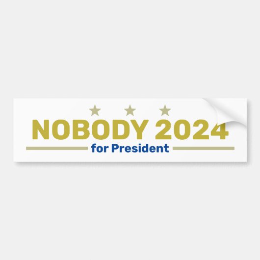 Niemand in 2024 bumpersticker (Voorkant)