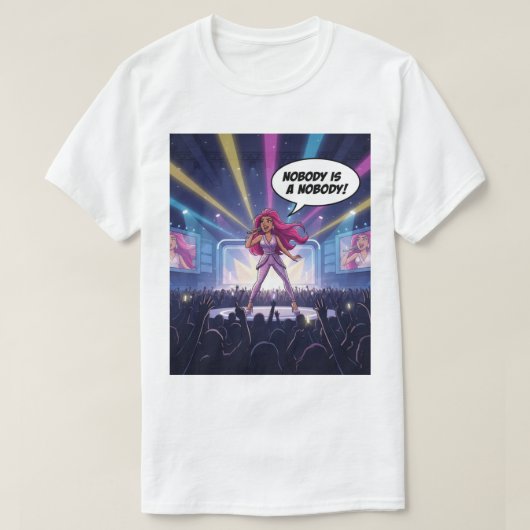 Niemand is een Niemand - Pop Star T-Shirt (Design voorkant)