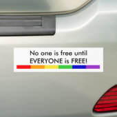 Niemand is GRATIS bumpersticker (Op auto)
