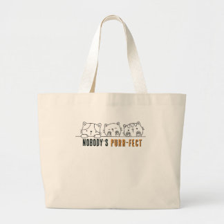 Niemand is helemaal perfect grote tote bag