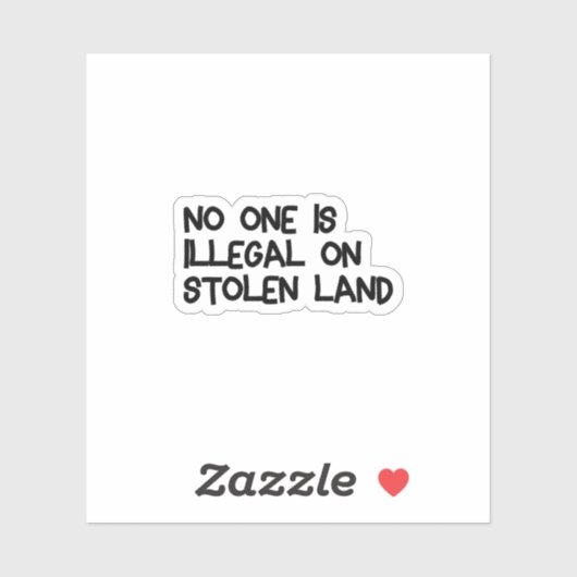 Niemand is illegaal op de sticker van gestolen lan (Vel)