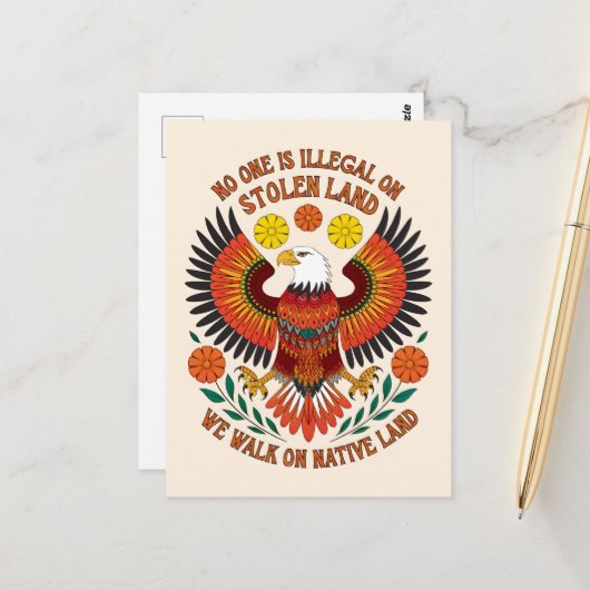 Niemand is illegaal op gestolen land briefkaart (Voorkant / Achterkant in situ)