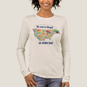 Niemand is illegaal op gestolen land - lange mouw Tri-Blend shirt