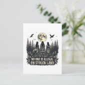 Niemand is illegaal op gestolen land Native Americ Feestdagenkaart (Staand voorkant)
