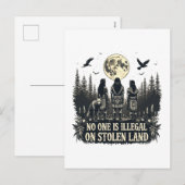 Niemand is illegaal op gestolen land Native Americ Feestdagenkaart (Voorkant / Achterkant)