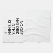 Niemand is in deze keuken overleden, maar grappig theedoek (Horizontaal)