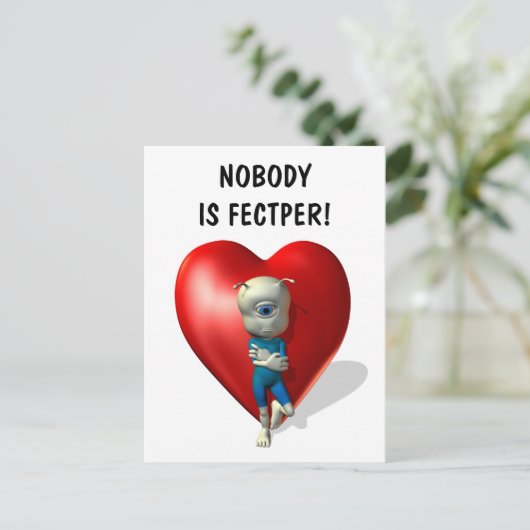 Niemand is ontlasting! briefkaart (Staand voorkant)