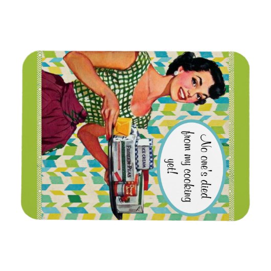 Niemand is overleden, maar Retro Lady Green Kitche Magneet (Horizontaal)