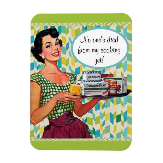 Niemand is overleden, maar Retro Lady Green Kitche Magneet (Verticaal)