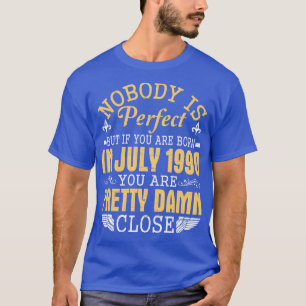 Niemand is perfect als je geboren bent in juli 199 t-shirt