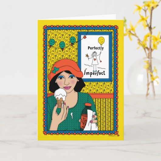 Niemand is Perfect_B_Greeting Kaart (Gele Bloem)