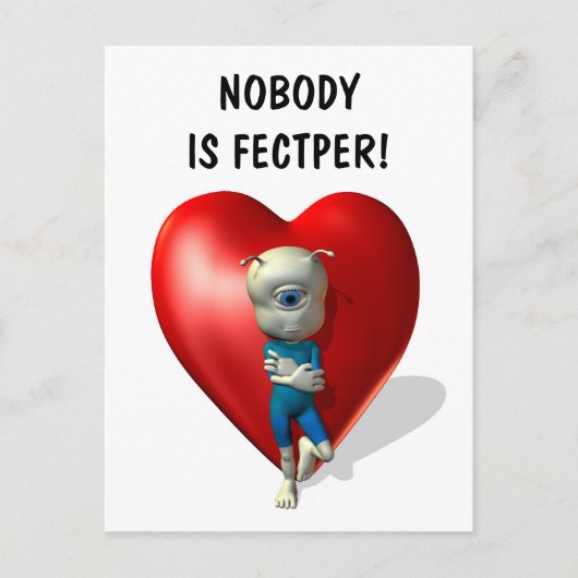 Niemand is perfect! briefkaart (Voorkant)