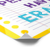 Niemand is perfect, daarom hebben potloden erasers poster (Hoek)