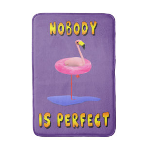 Niemand Is Perfect Flamingo Badmat