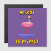 Niemand is perfect - flamingo met zwemring (Voorkant / Achterkant)