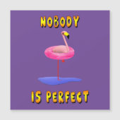 Niemand is perfect - flamingo met zwemring (Voorkant)
