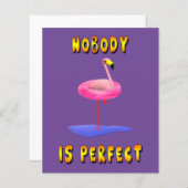 Niemand is perfect - flamingo met zwemring (Voorkant / Achterkant)